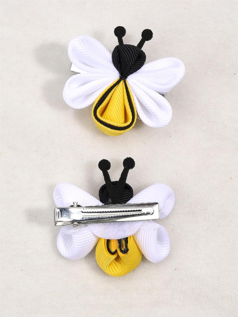 Hair Clips 2Pcs Colorful Polyester Hairpin for Girls Unique Bee Hairpins Kids Barrettes Children Cute Hairgrips Hair Accessories