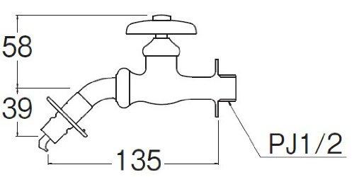 SANEI Washing Machine Faucet, Home Faucet, Cold Climate Model, with POS, JY123TK-1-13
