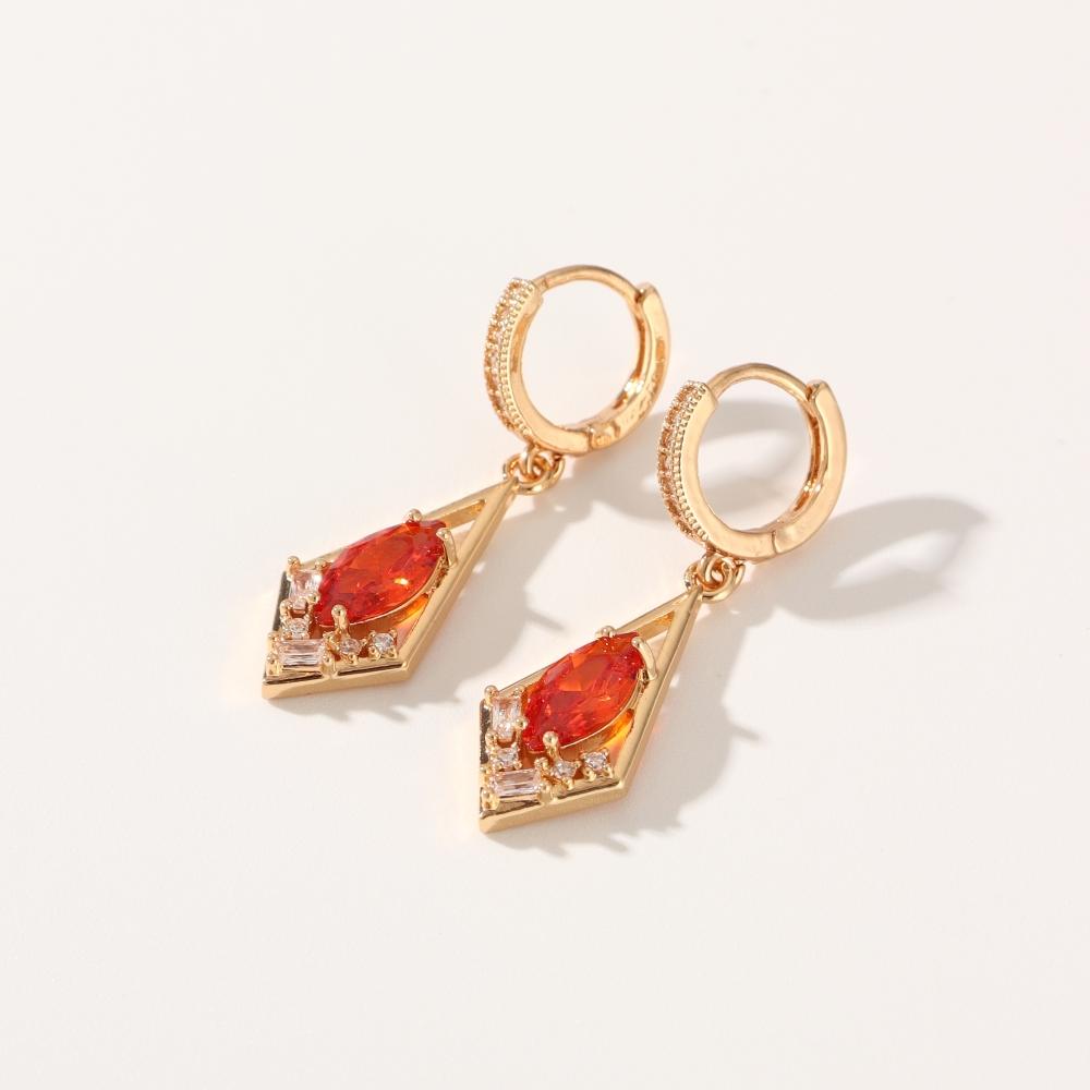 1 Par Moda Geométrico Diamantes Pendentes Brincos para Mulheres Zircônia Cúbica Joias Diárias Acessórios para Festa de Casamento