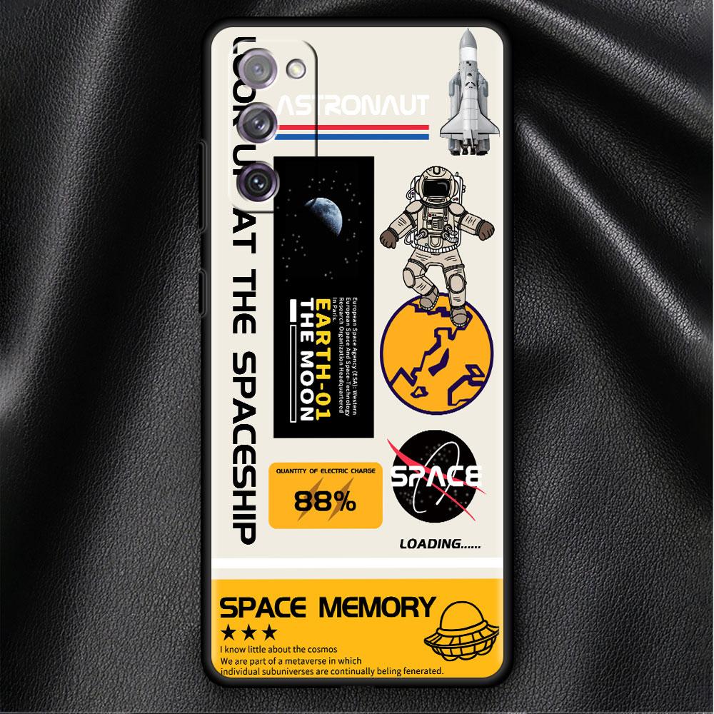 Case For Samsung Galaxy S20 FE S22 Ultra S21 Plus Luxury Soft Phone Case S10 S9 S8 S10e S7 Silicone Funda Fashion Cool Astronaut