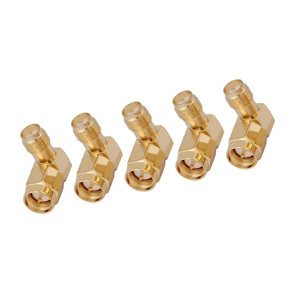 5 Pcs set SMA Male To Female Adapter Right Angle 90 Degree Connector for RF Connection