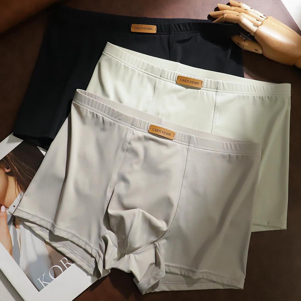 Men's Seamless Ice Silk Luxury Boxer Briefs - Breathable, Comfortable, Plus Size Available