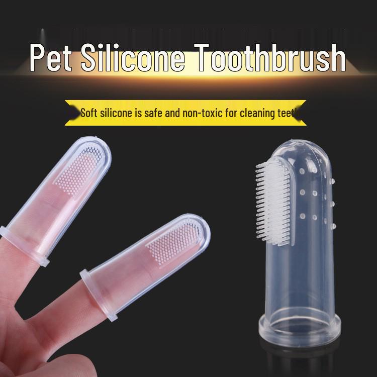 Pet Finger Toothbrush for Cats and Small Dogs - Dental Cleaning Brush