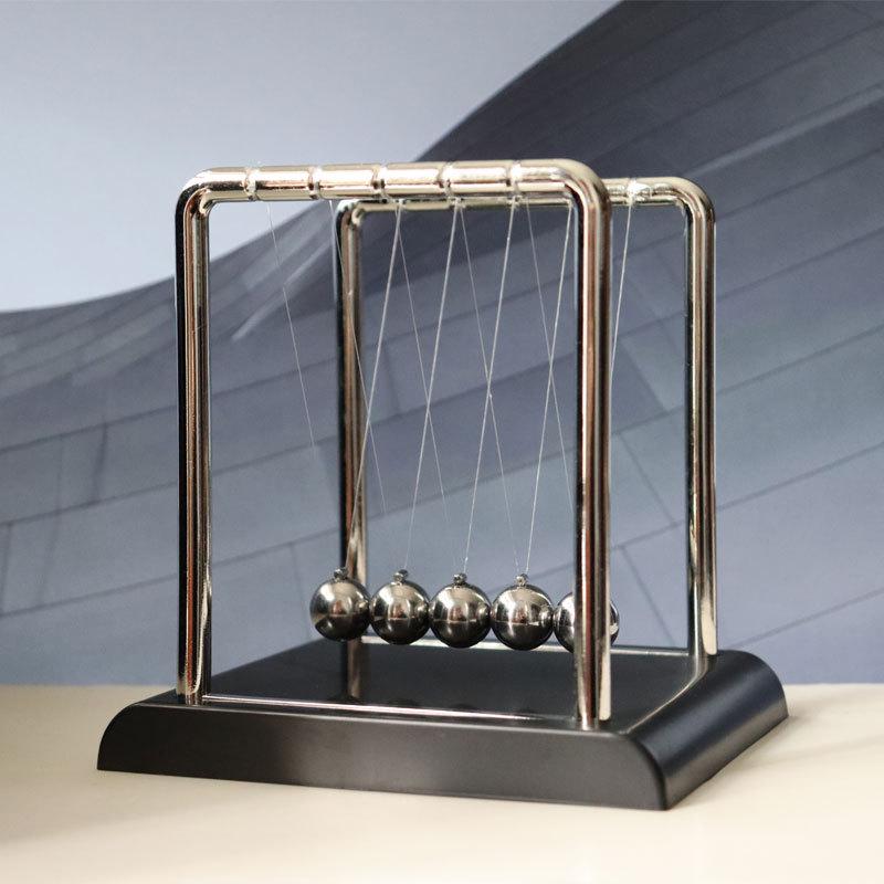 Compact Square Billiard Newton's Cradle: Creative Physics Ornament & Desktop Decoration
