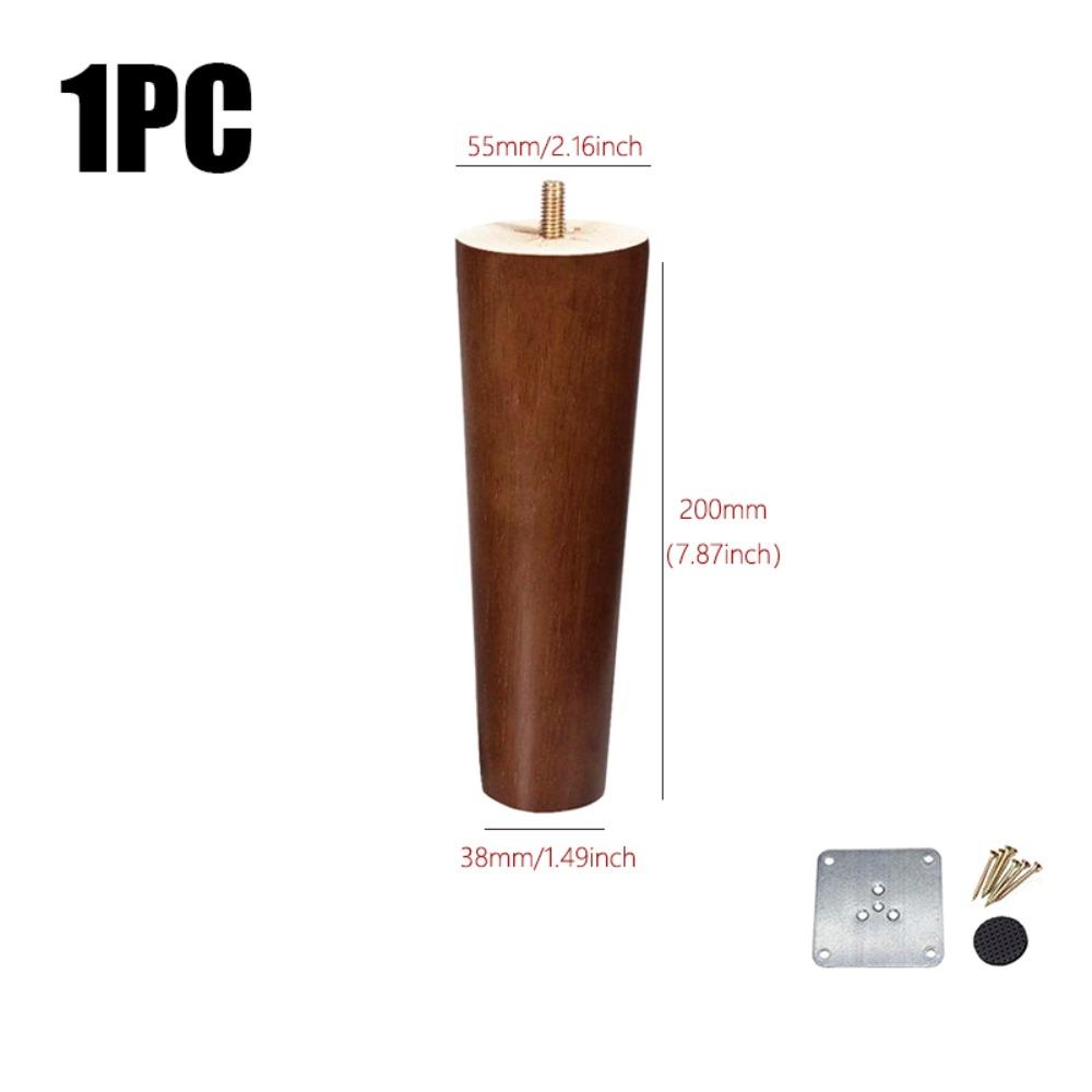 8/10/12/15/20cm New Solid Wood Furniture Legs Conical with Iron Sheet Chair Replacement Feet Universal Sofa Legs