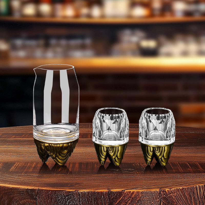 Baijiu Cup Household Creative Spirits Cup Transparent Glass One Mug Small Wine Glass One or Two Glasses Wine Dispenser