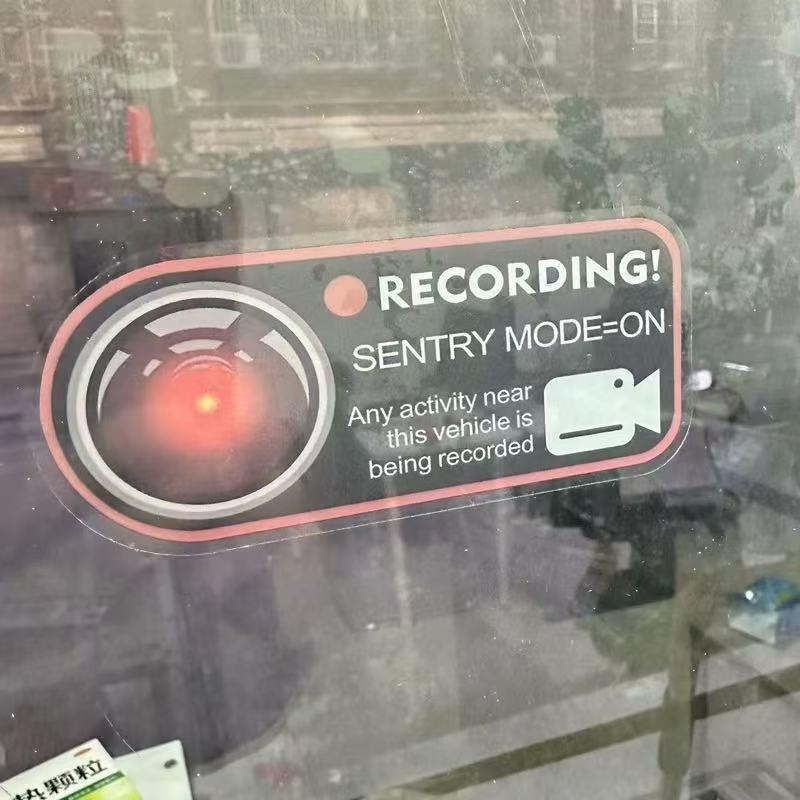 Pegatina de Advertencia Antirrobo para Tesla Model 3/Y/S/X para Modo Centinela