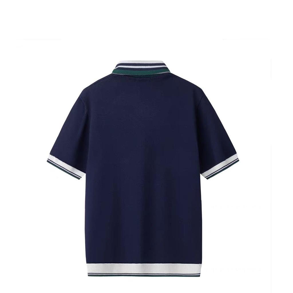 2025 Neues Frühling Sommer Poloshirt Herren Britisch Retro Umlegekragen High-End Colorblocking Slim Fit Kurzarm Polo T-Shirt