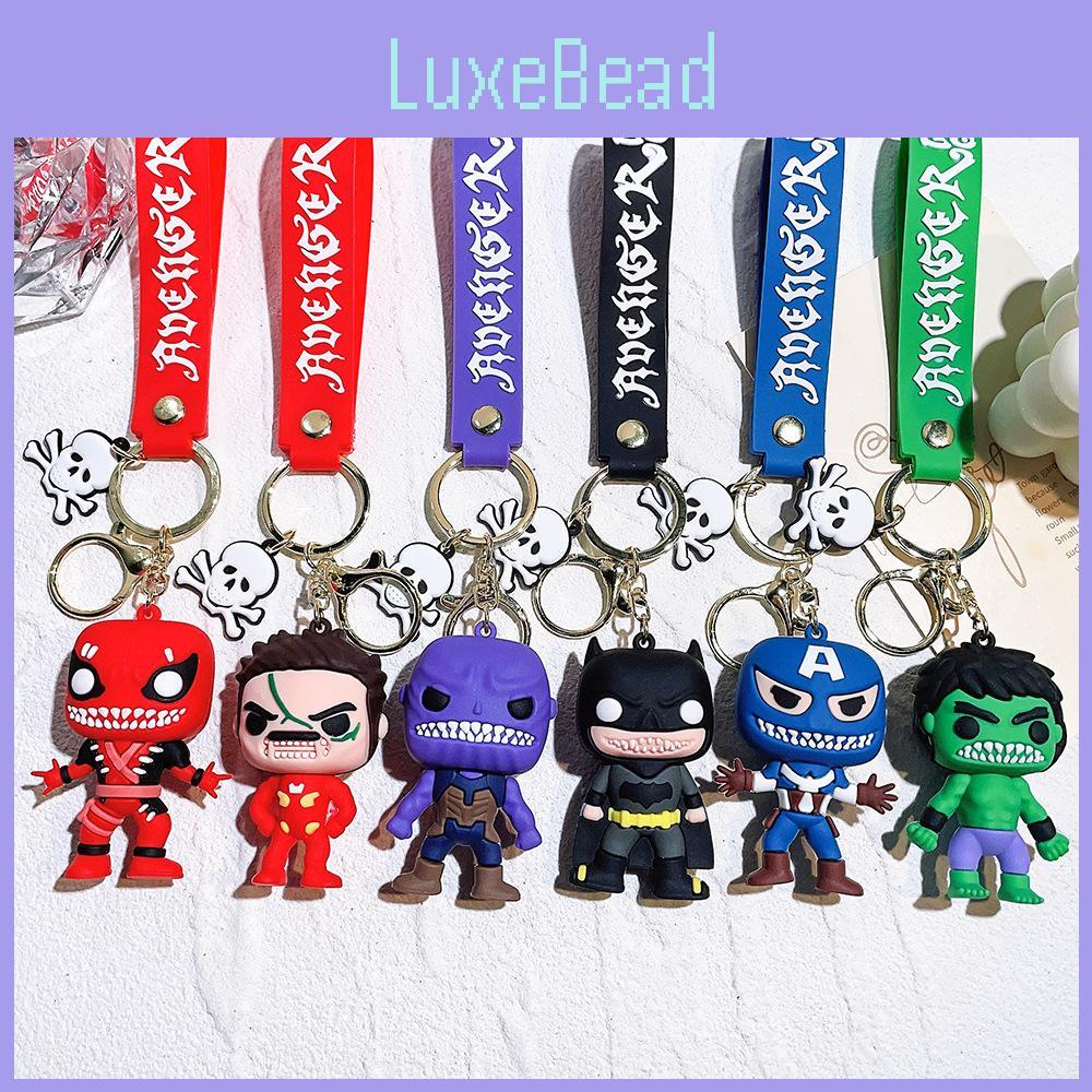 Unique Superhero Keychain Dark Version Featuring Captain America Hulk Batman Iron Man