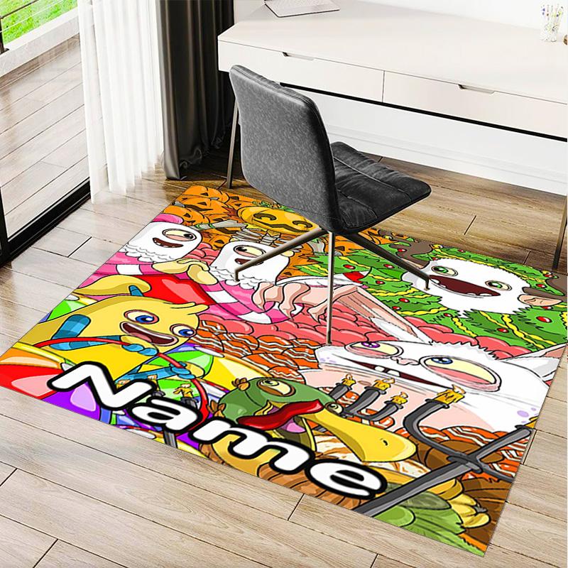 Customizable Name My Singing Monsters Mat-Non Slip Backing,Suitable for Living Room, Bedroom,Bathroom-Soft,Durable,Perfect Gift
