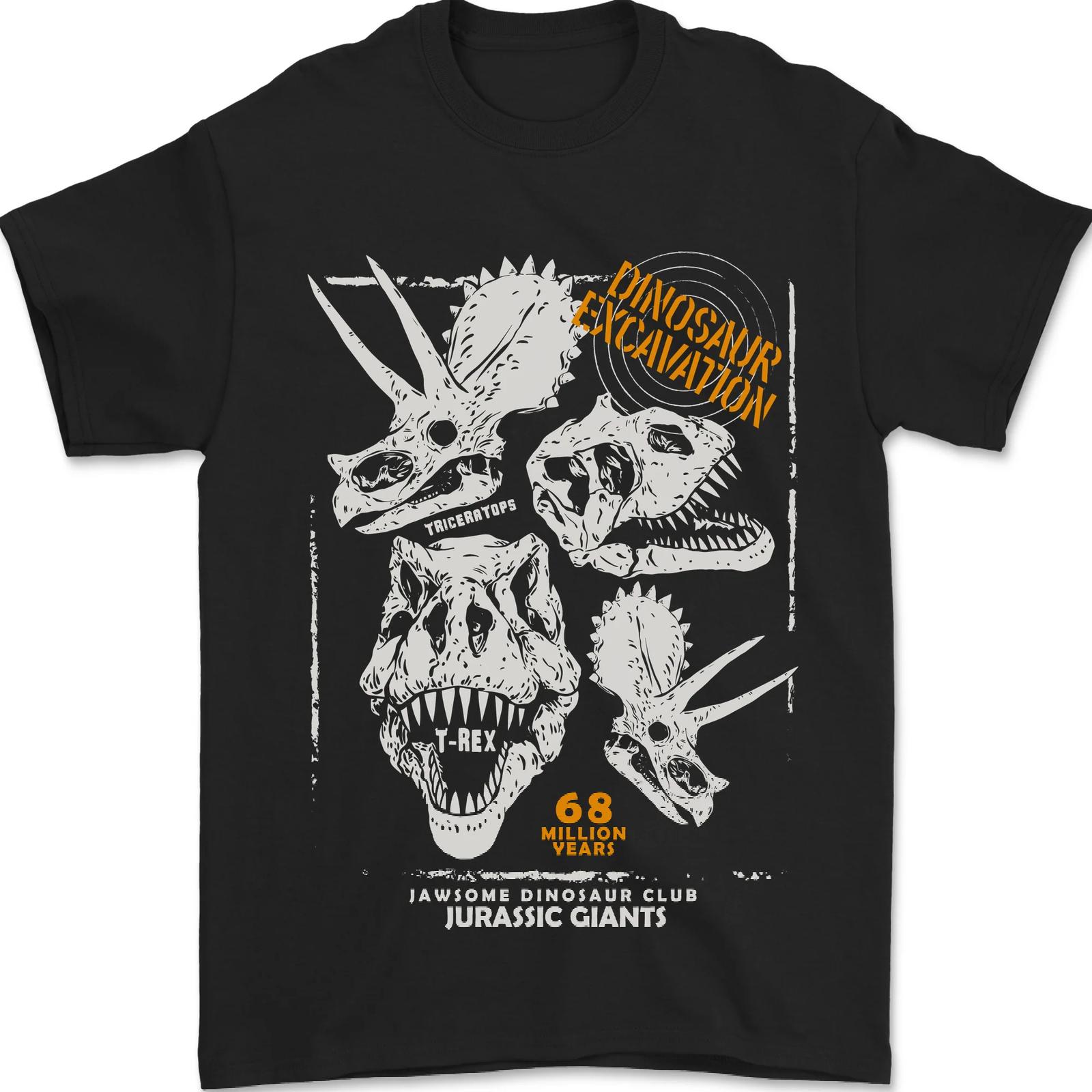 Dinosaur Excavation Palaeontology Dinosaur Fossil TShirt 100 Cotton ONeck Short Sleeve Summer Casual Mens Tshirt Size S3XL S