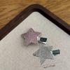 2pc Fahion Alloy Shining Crystal Pink White Heart Star Hairpin Hair Side Clips for Girls Women Wedding Korean Hair Accessories