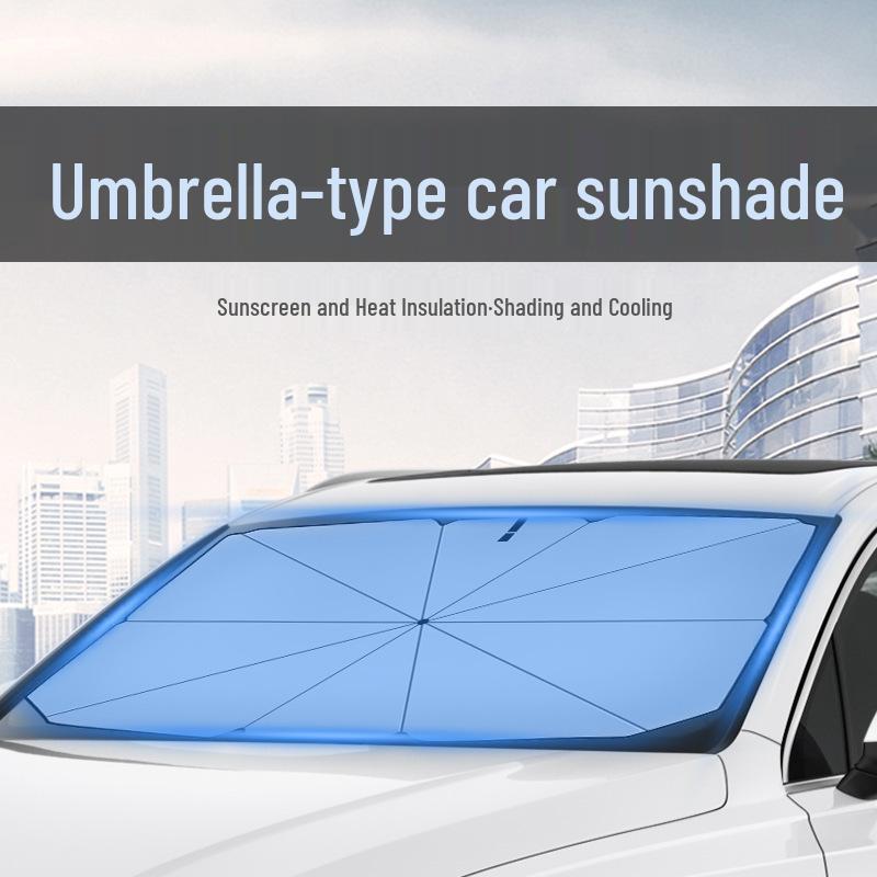 Multifunctional Silver-Coated Car Sunshade Umbrella for Windshield