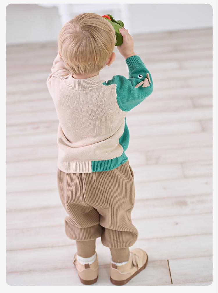 David Bella Boys' Sweater Autumn Dress Baby Half High Collar Knitted Sweater Children's Top Children's Wear