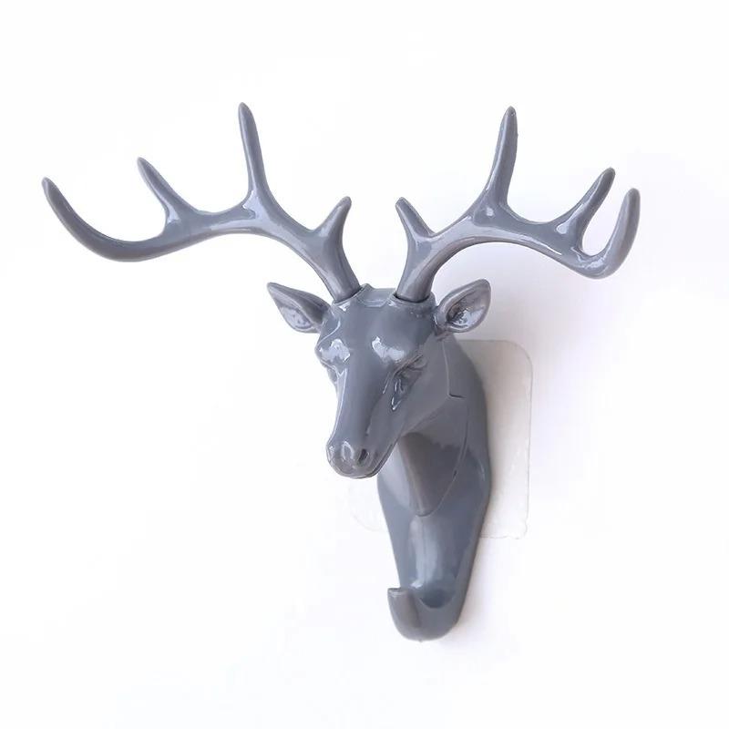 New Hook Deer Horn Shaped Hanger Storage Adhesive Rack for Wall Decoration Vintage with Hooks for Hanging Clothes Hat Scarf Key