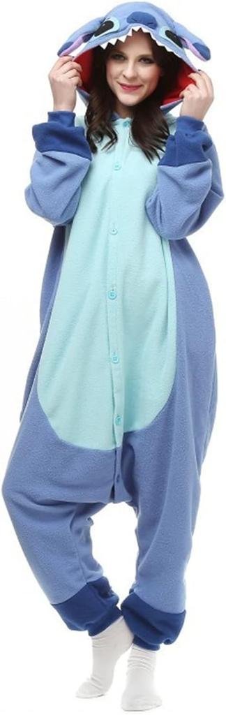 YAYAMIYA Fleece Kigurumi Stitch Unisex (S, Pink)