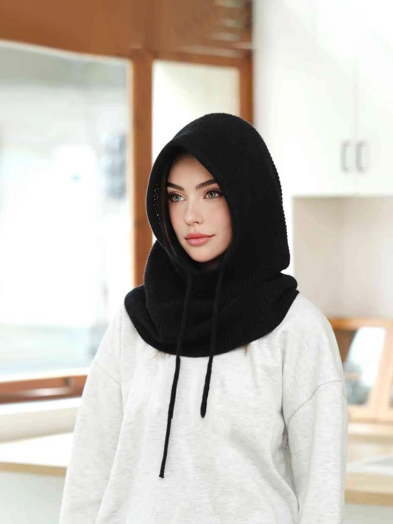 A Women Winter Beanie Hats One-Piece Knit Balaclavas Mask Neck Circle Scarf Ski Snow Hat