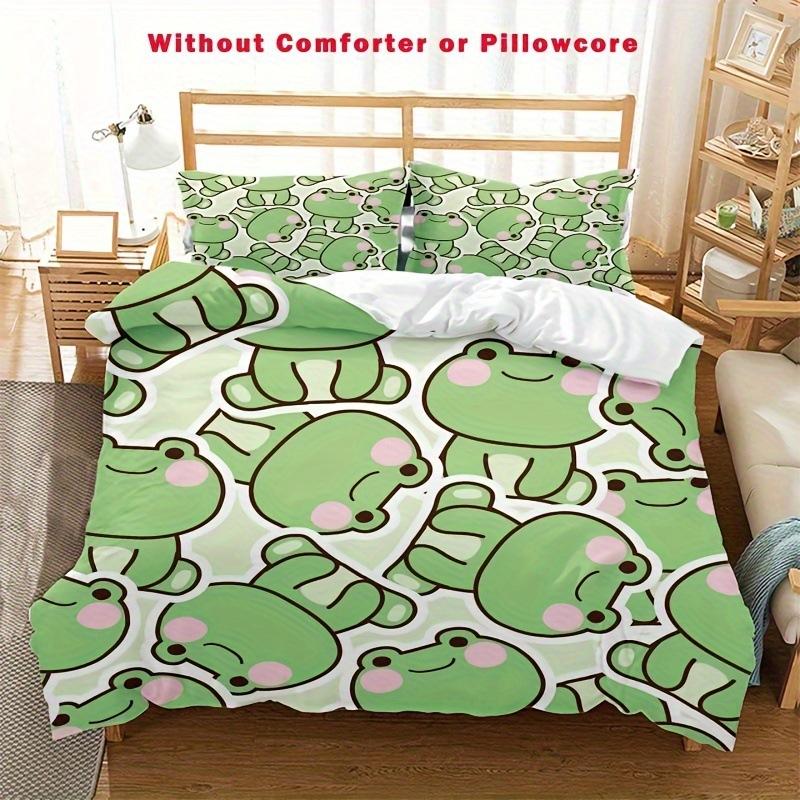Frog Soft Comfortable Quilt Cute Animal Three-Piece Full Size Children Male Female Adult