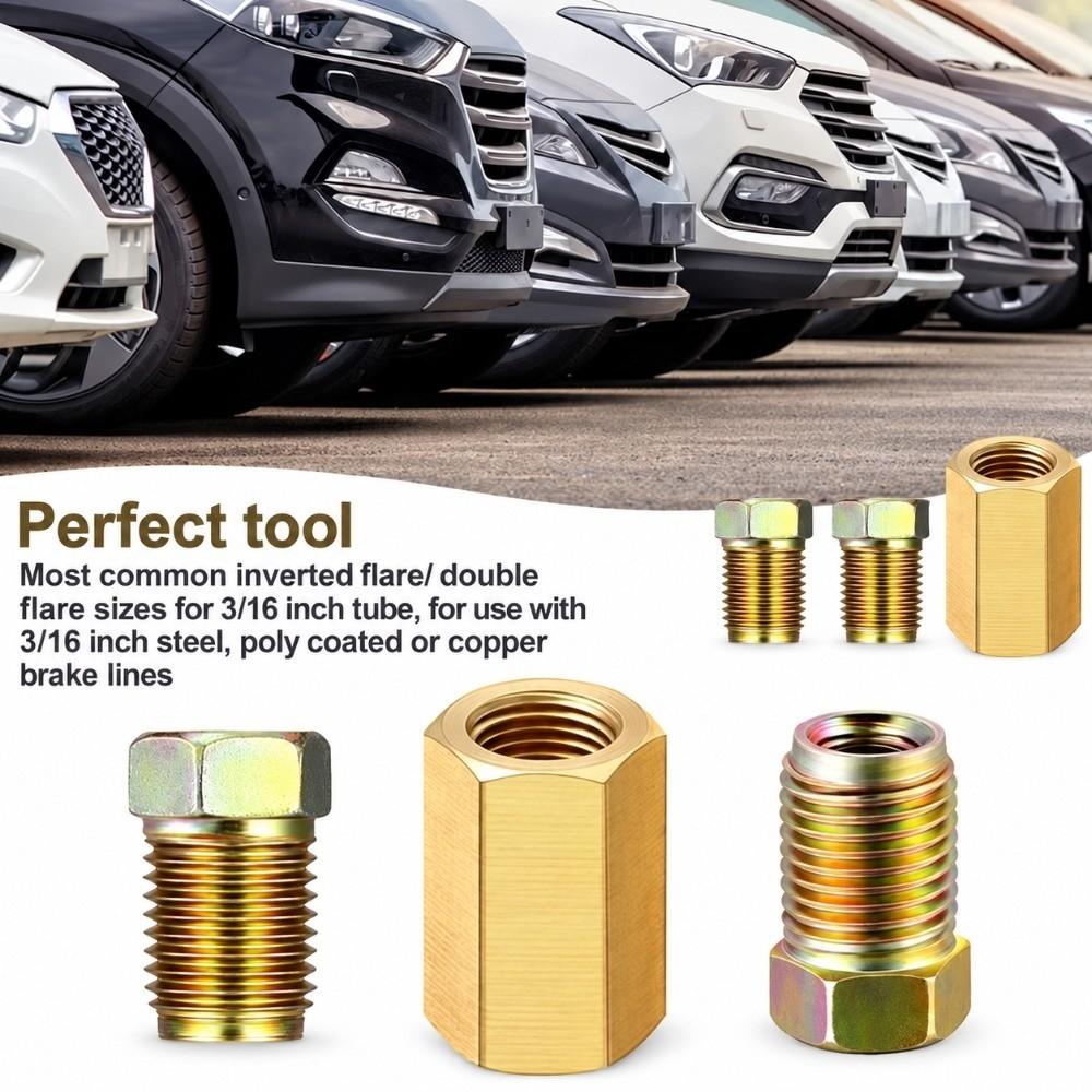 7/16 Inch-24 Threads Brake Line Fitting Inverted Flare Fitting Auto Brake Modification
