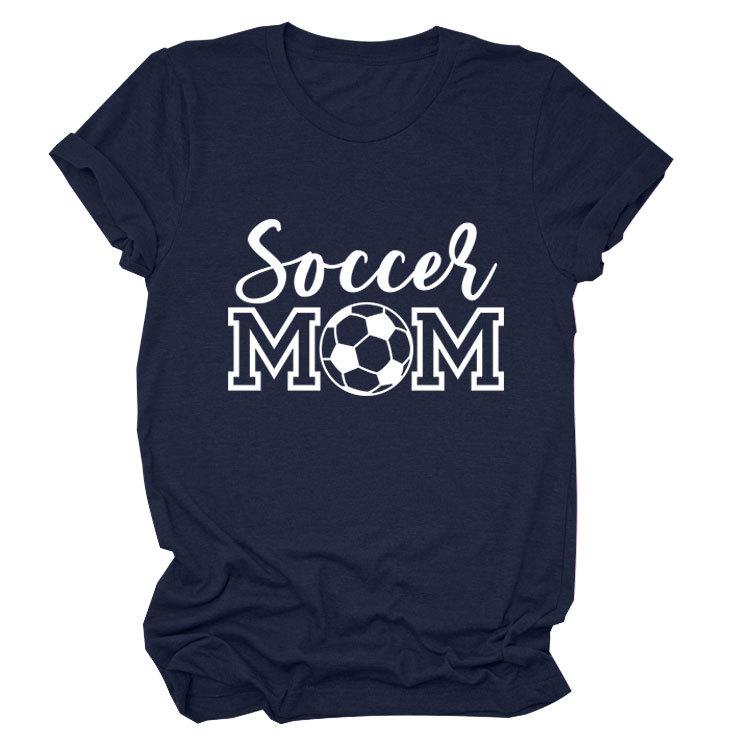 Soccer Mom European and American Crew Neck Women's Casual Loose Short-sleeved eBay Foreign Trade Spot Large Size Comfortable T-shirt