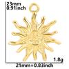 5pcs/Lot Real Gold Plated Sun Pendant Stainless Steel Charm For Jewelry Making Supplies Blank Pendants Base DIY Stone Rhinestone