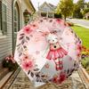 1pc rabbit ballerina Automatic Folding Umbrella, Heavy Duty 8 Rib Iron Frame,  Suitable for Travel, Daily Use, Birthday, Decor Gift m0104033