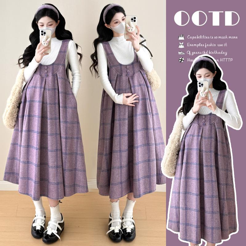 2025 Chic Age-Defying Wool Vest Dress with White Base Layer 2XL
