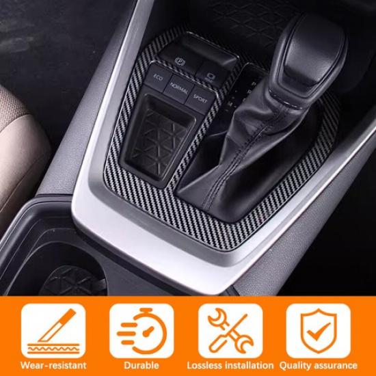 Carbon Fiber Texture Gear Shift Box Panel Cover Trim For Toyota RAV4  20-25