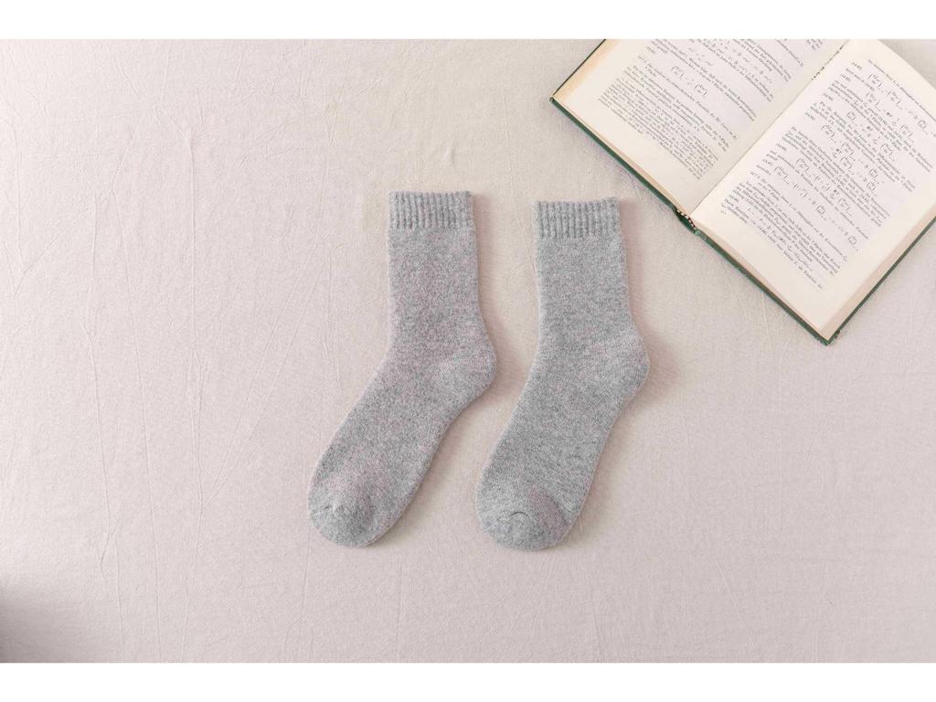 Șosete groase de lână plușată: Șosete din bumbac cu căptușeală de catifea pentru bărbați și femei - Călduroase, stil retro pentru toamnă și iarnă"