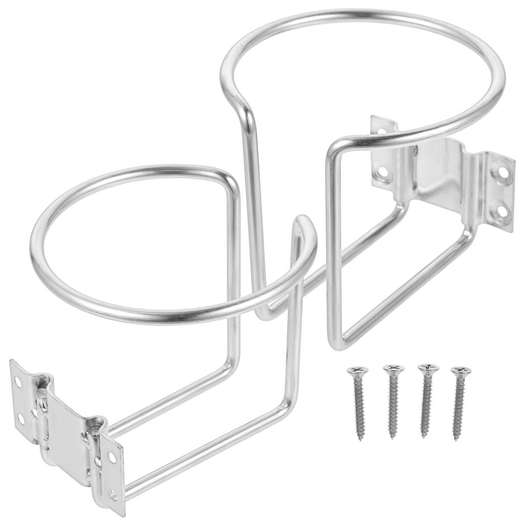 Iplusmile Drink Holder Cup Holder for Car Bottle Cage Easy Install Durable Stainless Steel Silver Set of 2