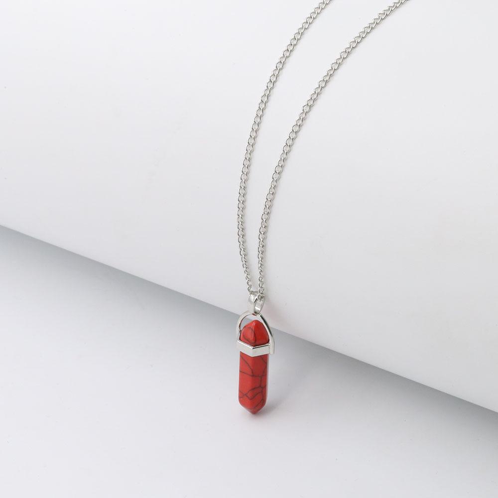 Hexagonal Pyramid Pendant Clavicle Chain Necklace