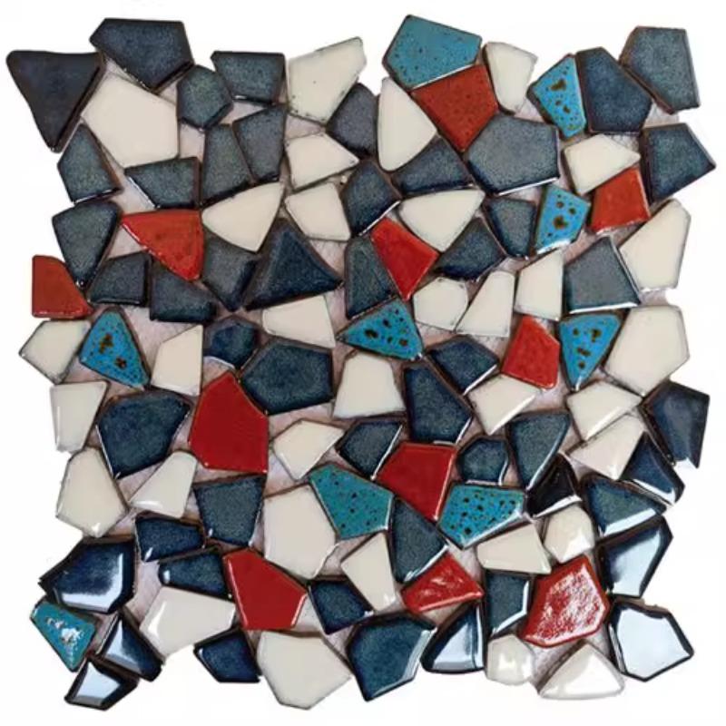 Azulejos Cerâmicos Coloridos 30x30cm com Pedrisco Grátis para Jardim Piscina Parede de Fundo Mosaico Azulejos Resistentes ao Desgaste Decoração