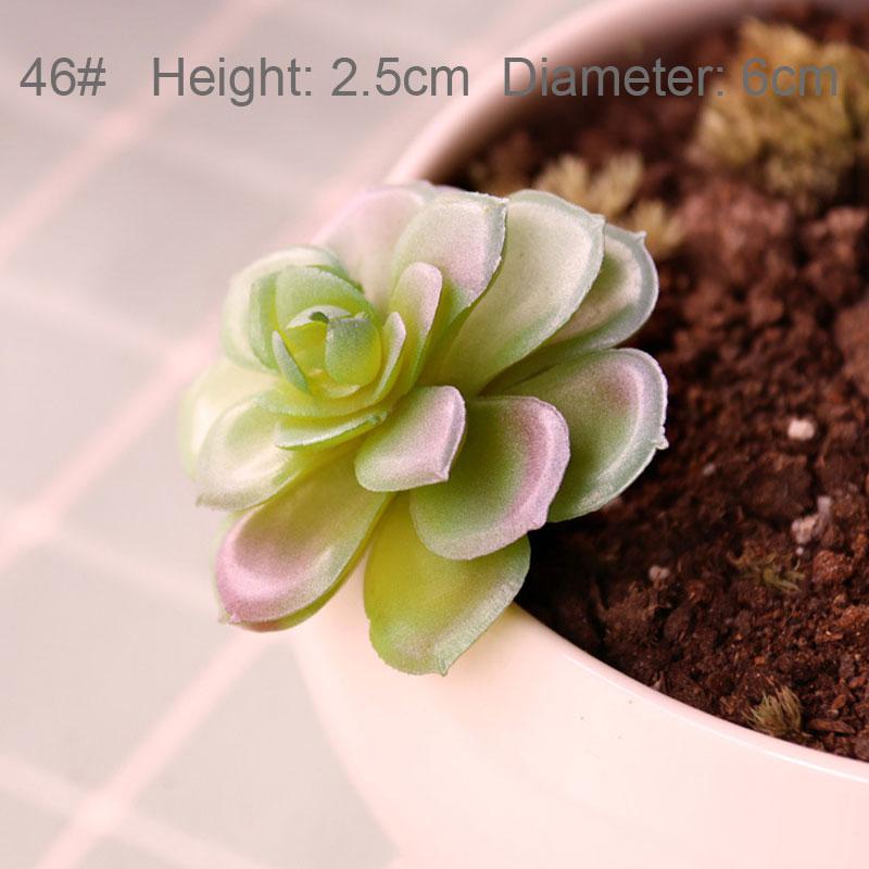 Konstgjorda Suckulenter Växter Vit Rosa Grön Plast Falska Växter Landskap Bonsai plantas artificiales Hem Trädgård Dekoration