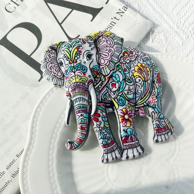 Cute Elephant Bohemian Pattern Resin Relief Magnet Traditional Design Stereo Relief For Refrigerator Travel Souvenir Magnetic