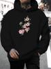 New Summer 2026 Unisex European and American Casual Versatile Style Fashionable Unisex Hooded Sweatshirt with Pink Floral Print, Elegant and Vivid Le