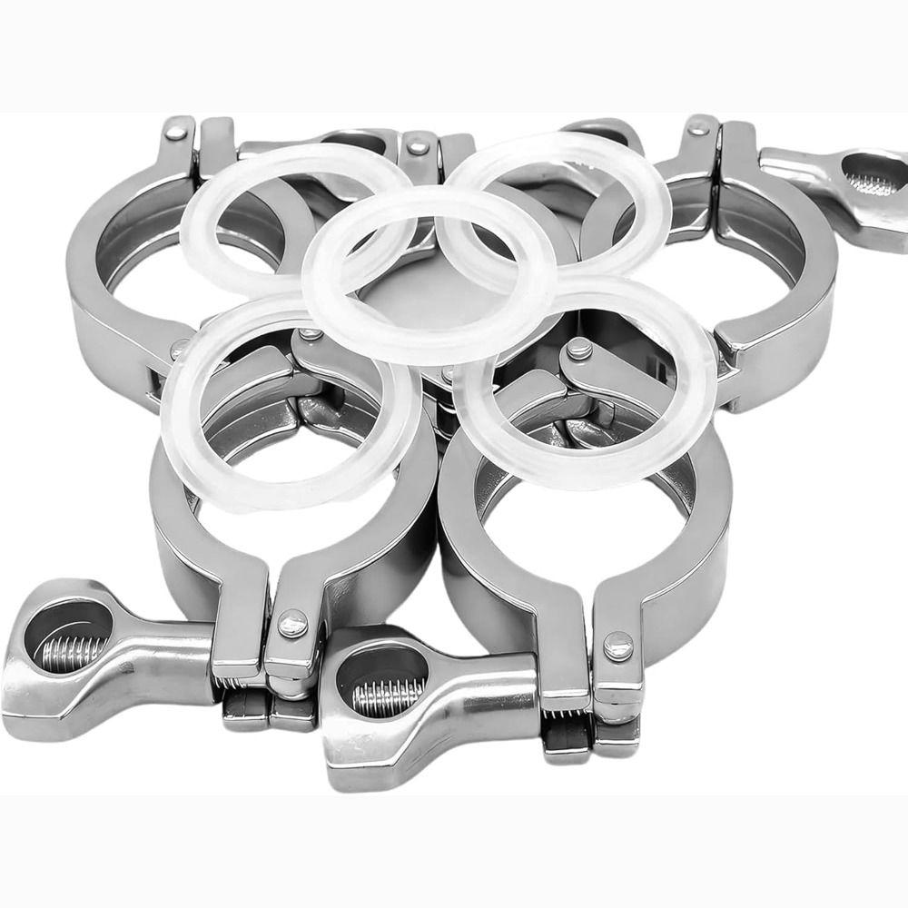 SS304 Roestvrij Staal Tri Clamp Met Siliconen Pakkingen Pijpklem Nieuwe Sanitaire Fitting