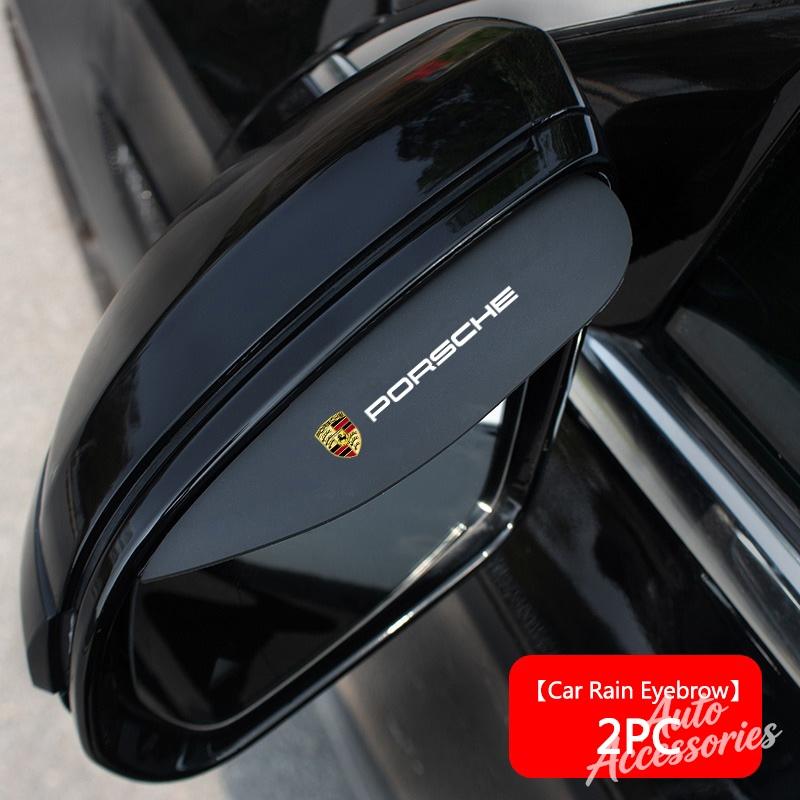 2 Stück Auto-Rückspiegel-Regenabdeckung Silikon-Schutzaufkleber für Porsche Cayenne Panamera Macan 911 718 Taycan Boxster Cayman 918 GD1