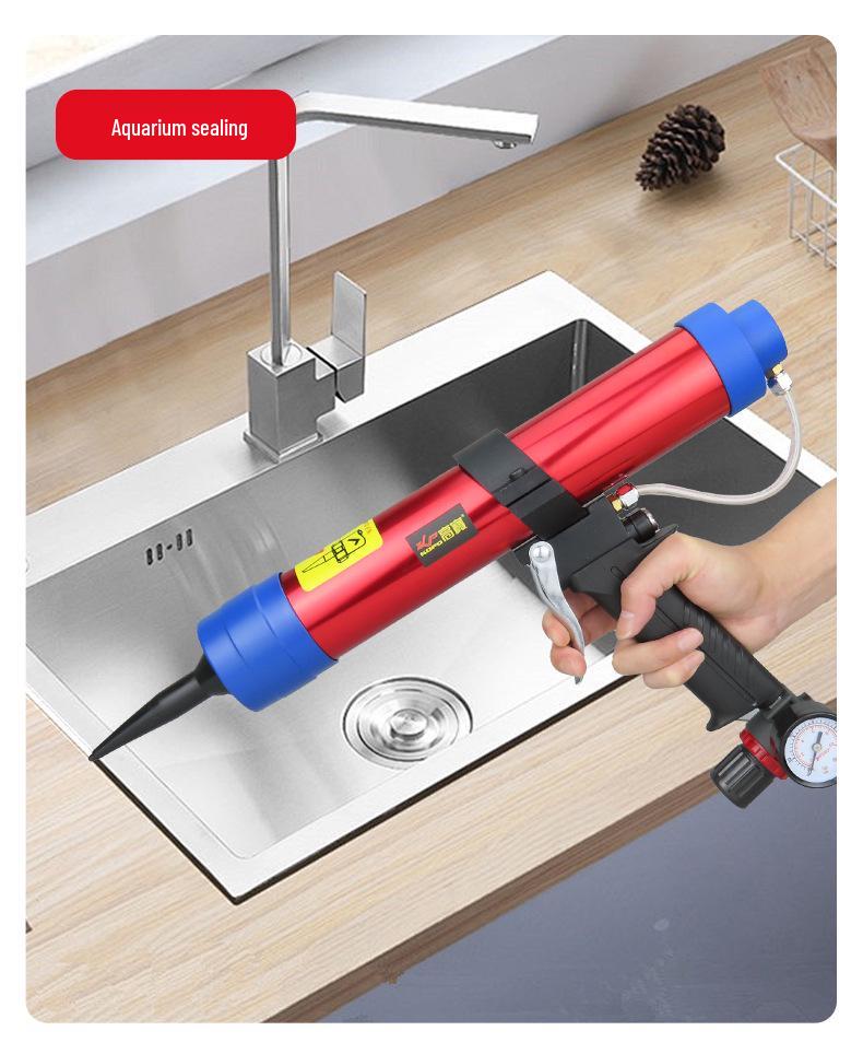 Gaobao 400ml Pneumatic Caulking Gun with Speed Control for Doors, Windows, Grout, Silicone, and Glass.
