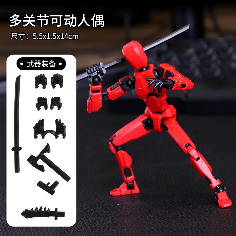 

DIY Multi-Jointed Movable Shapeshift Robot Ornaments 3D Printed Mannequin Lucky Character Action Figures Playthings designed for Children Present красный