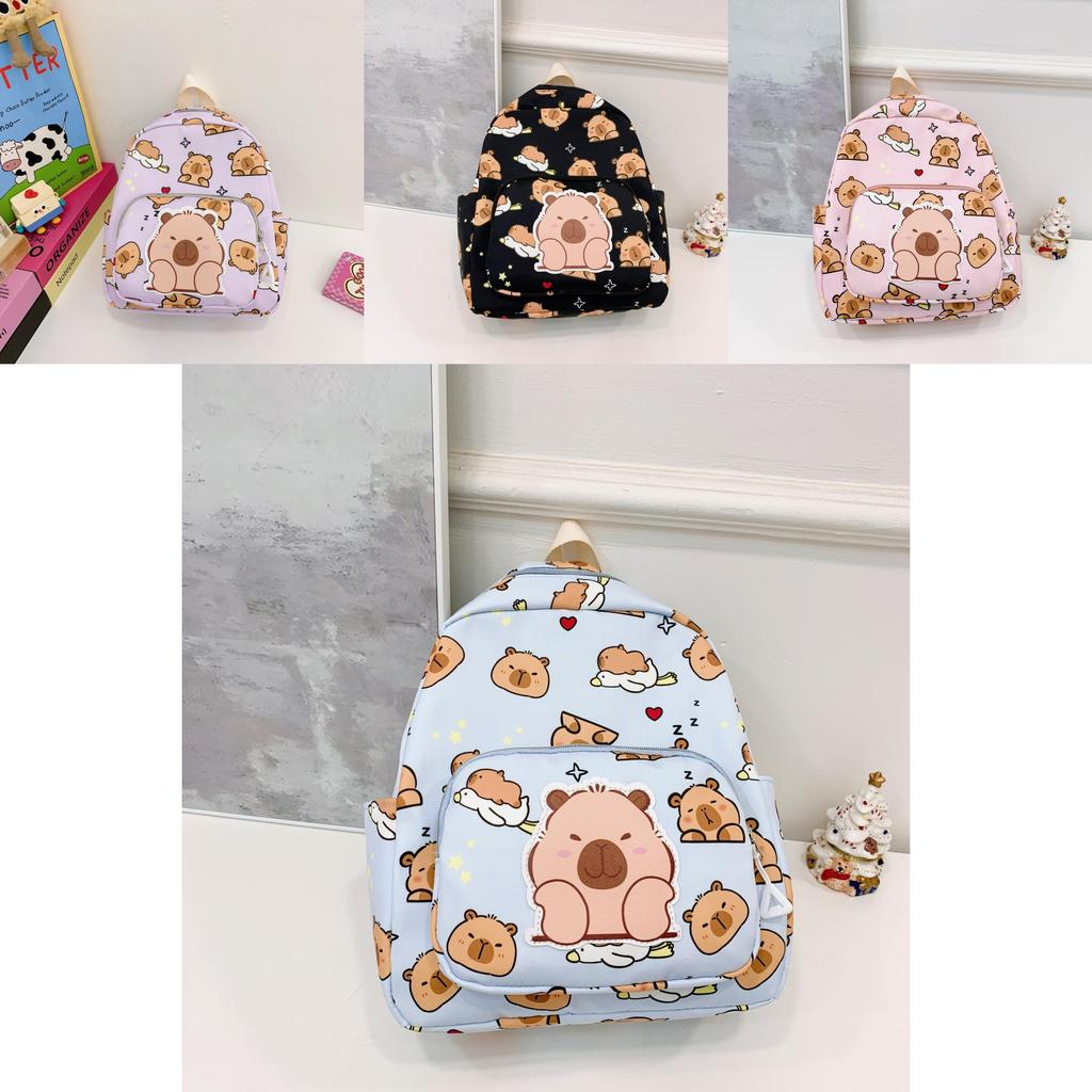 Capybara Cartoon Printting Backpack School Bag For Cute Kids Breathable Gift
