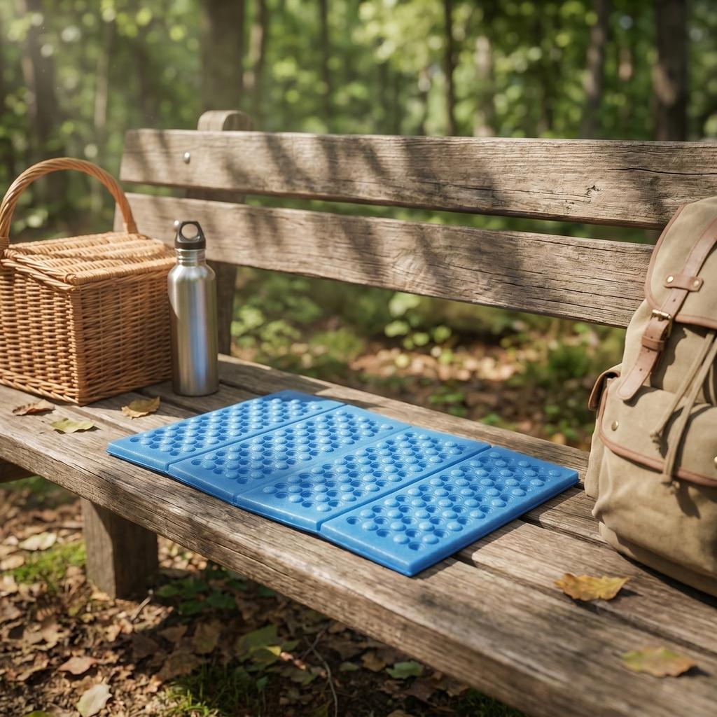 Faltbares Schaumstoff-Sitzkissen, vierfach faltbar, tragbar, wasserdicht, feuchtigkeitsbeständig, Outdoor-Picknickmatte, Campingmatte