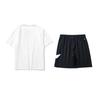 Li Ning Letter Logo Printed Fashion Comfortable Versatile Round Neck Pullover Short Sleeve T-Shirt Casual Sports Suit Unisex Tops AHSU999-1+YKSV197-2