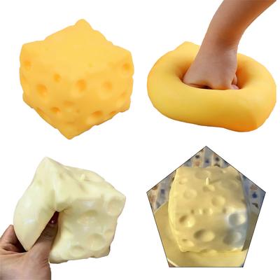 Jumbo-Würfel Käse Quetschspielzeug Simulation Riesiges Großes Käse Fidget Spielzeug Langsam Rückprall Formbar Entlüftungsball Für Erwachsene Geschenke
