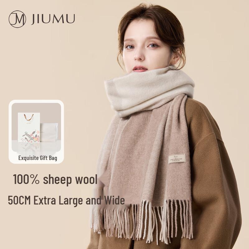 JIUMU Women's 100% Pure Wool Scarf & Shawl