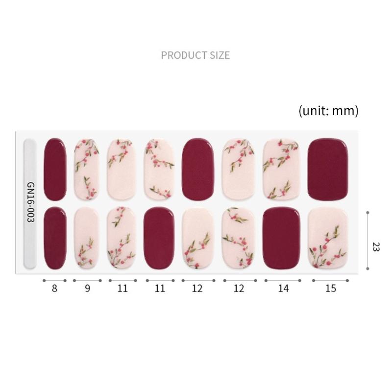 Gel Nail Stickers Semi Cured Gel Nail Art Decals With Quick Drying Technology For Long Lasting Salon Home Manicure