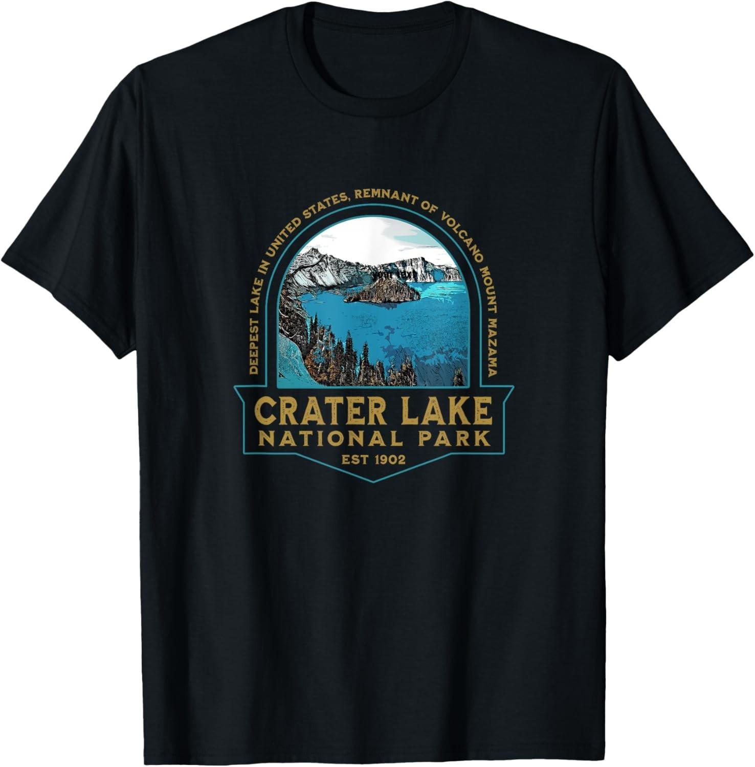 Crater Lake National Park Oregon Mount Mazama Hiking Camping T-Shirt Gift S