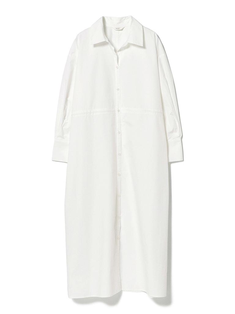 Beams Heart Women's Drawstring Long Shirt Dress, Off White, One Size