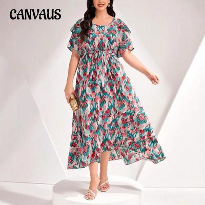 Vestido Plus Size Feminino Verão Novo Litoral Férias Senior Sense Royal Sister Vento Suave