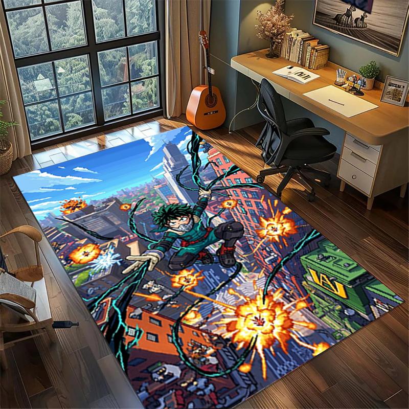 Large Area Floor Mat Rug "My Hero Academia" Non Slip Washable Carpet Bedroom Gamer Room Decor—kwq57