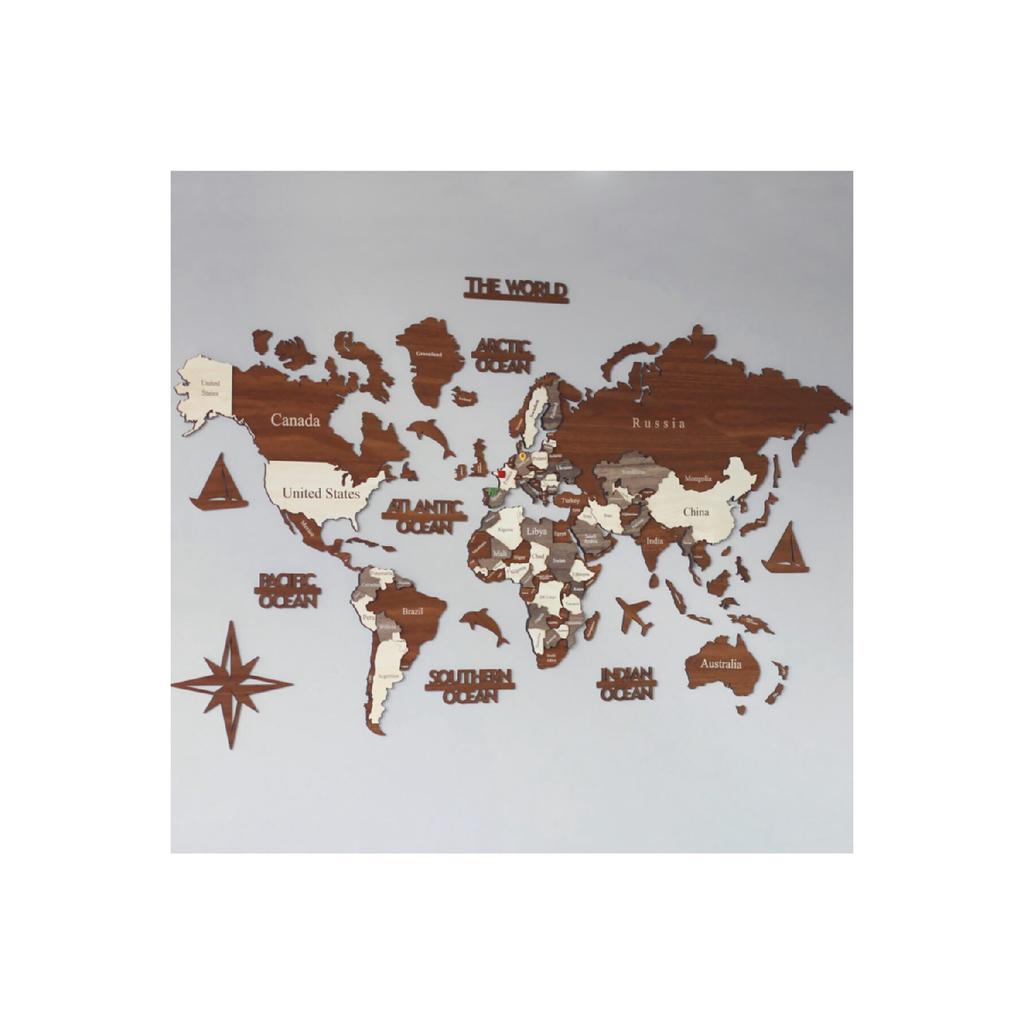 3d Wooden World Map, Wooden Wall Decor, Wall Painting, Real World Map, Decoration
